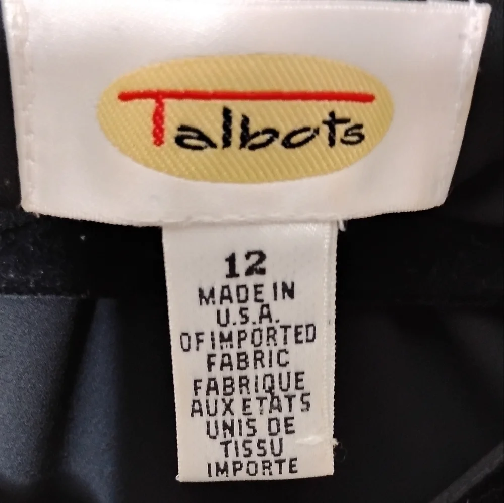 Talbots Vintage Black Velvet Elegant Black Tie Maxi Dress Silk Neck Scarf 12
